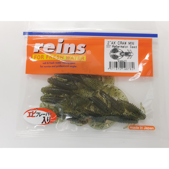 Силікон Reins AX Craw Mini 2" 001 Watermelon Seed (12шт/уп), Довжина силікону: 2.0" (5,08 см), Колір силікону: 001 Watermelon Seed, фото , изображение 6