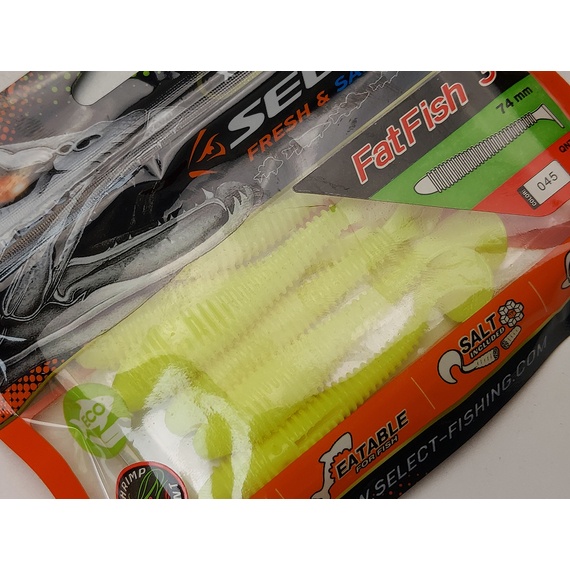 Силікон Select Fatfish 3" col.045 (6 шт/упак), Довжина силікону: 3" (7.62 см), Колір силікону: 045, фото , изображение 8