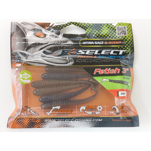 Силикон Select Fetish 3" col.206 (6 шт/упак), Длина силикона: 3" (7.62 см), Расцветка силикона: 206, фото , изображение 5