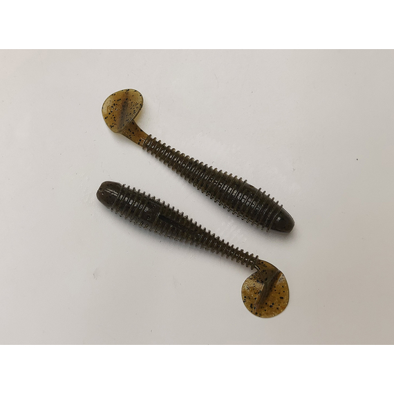 Силикон Keitech Swing Impact FAT 2.8" (8 шт/упак) цвет: 101 green pumpkin pp., Длина силикона: 2.8" (7.1 см), Расцветка силикона: 101 Green Pumpkin PP, фото , изображение 5