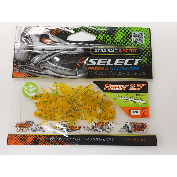 Силікон Select Razor 2.5" col.006 (7 шт/упак), Довжина силікону: 2.5" (6.35 см), Колір силікону: 006, фото , изображение 6