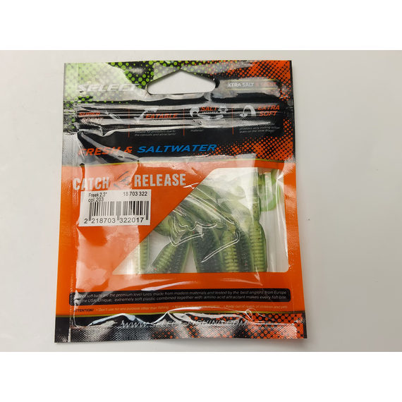 Силікон Select Freek 2.3" col.203 (8 шт/упак), Довжина силікону: 2.3" (4.3 см), Колір силікону: 203, фото , изображение 9