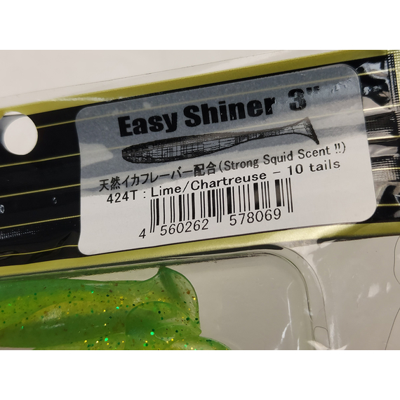 Силікон Keitech Easy Shiner 3" (10 шт/упак), колір:424 lime chartreuse, Довжина силікону: 3" (7.6 см), Колір силікону: 424 Lime Chartreuse, фото , изображение 12