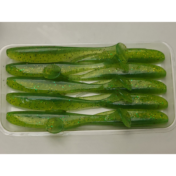 Силікон Keitech Easy Shiner 3" (10 шт/упак), колір:424 lime chartreuse, Довжина силікону: 3" (7.6 см), Колір силікону: 424 Lime Chartreuse, фото , изображение 6