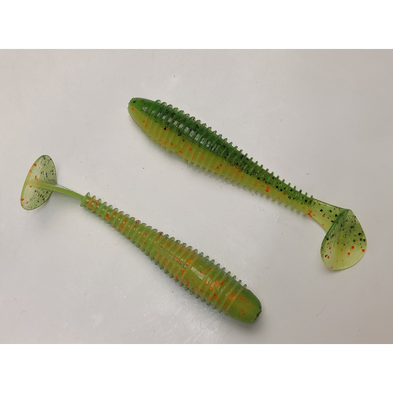 Силікон Keitech Swing Impact FAT 3.8" (6 шт/упак), колір:ea#05 hot fire tiger, Довжина силікону: 3.8" (9.7 см), Колір силікону: EA#05 Hot Fire Tiger, фото , изображение 4