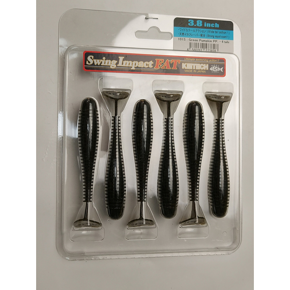 Силікон Keitech Swing Impact FAT 3.8" (6 шт/упак), колір:101 green pumpkin pp., Довжина силікону: 3.8" (9.7 см), Колір силікону: 101 Green Pumpkin PP, фото , изображение 6