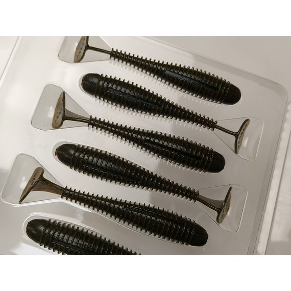Силікон Keitech Swing Impact FAT 3.8" (6 шт/упак), колір:101 green pumpkin pp., Довжина силікону: 3.8" (9.7 см), Колір силікону: 101 Green Pumpkin PP, фото , изображение 8