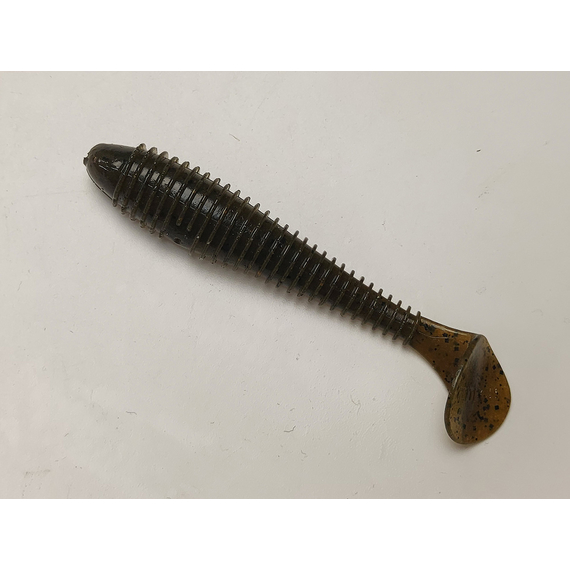 Силікон Keitech Swing Impact FAT 3.8" (6 шт/упак), колір:101 green pumpkin pp., Довжина силікону: 3.8" (9.7 см), Колір силікону: 101 Green Pumpkin PP, фото , изображение 3