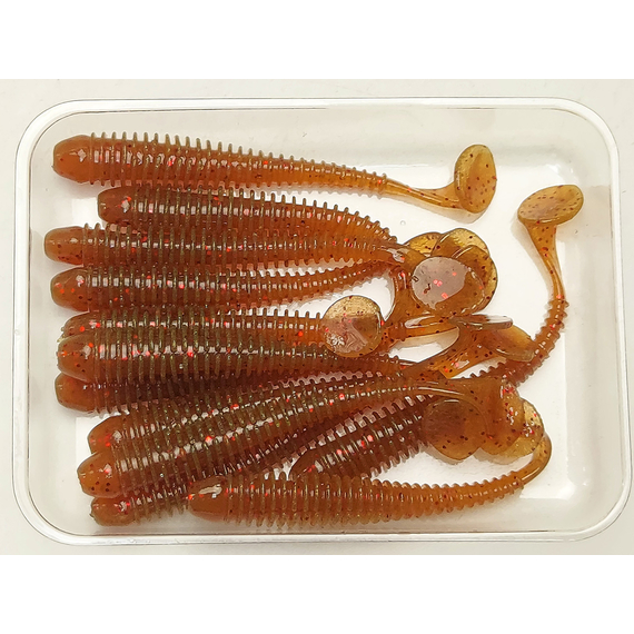 Силікон Keitech Swing Impact 2" (12 шт/упак), колір:pal#07 motoroil red flake, Довжина силікону: 2" (5.1 см), Колір силікону: pal#07 motoroil red flake, фото , изображение 6