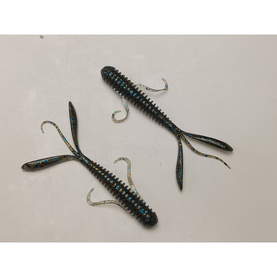 Силикон Keitech Hog Impact 3.5" (10 шт/упак) ц:205 bluegill, Длина силикона: 3.5" (8.9 см), Расцветка силикона: 205 Bluegill, фото , изображение 4