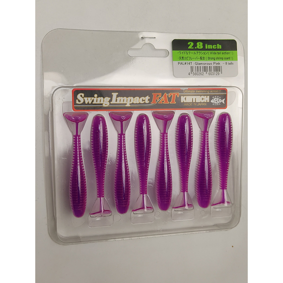 Силікон Keitech Swing Impact FAT 2.8" (8 шт/упак), колір:pal#14 glamorous pink, Довжина силікону: 2.8" (7.1 см), Колір силікону: PAL#14 Glamorous Pink, фото , изображение 7