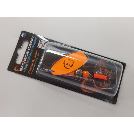 Блешня Savage Gear Caviar Spinner #4 18.0 g 06-Flou Orange, Вага блешні: 18g, Колір блешні: Fluo Orange, фото , изображение 2
