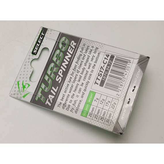 Тейл-спінер Select Turbo 17.0g #14, Вага блешні: 17г, Колір блешні: 14, фото , изображение 6