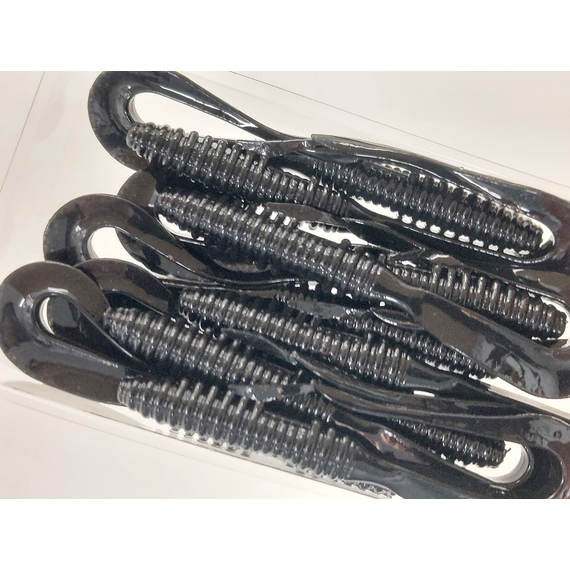 Силікон Keitech Mad Wag Mini 3.5" (10 шт/упак), колір:001 black, Довжина силікону: 3.5" (8.9 см), Колір силікону: 001 Black, фото , изображение 8