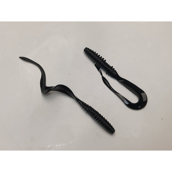 Силікон Keitech Mad Wag Mini 3.5" (10 шт/упак), колір:001 black, Довжина силікону: 3.5" (8.9 см), Колір силікону: 001 Black, фото , изображение 4