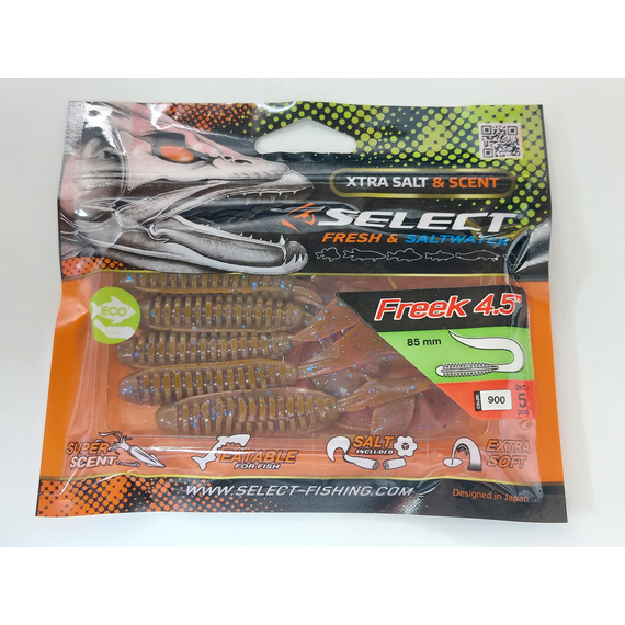 Силікон Select Freek 4.5" col.900 (5 шт/упак), Довжина силікону: 4.5" (11.43 см), Колір силікону: 900, фото , изображение 5