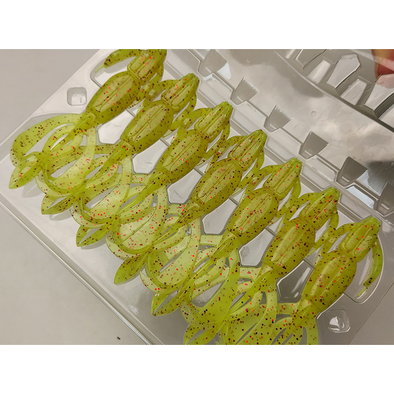Силикон Keitech Crazy Flapper 3.6" (7 шт/упак) ц:pal#01 chartreuseredflake, Длина силикона: 3.6" (9.1 см), Расцветка силикона: PAL#01 Chartreuse Red Flake, фото , изображение 7