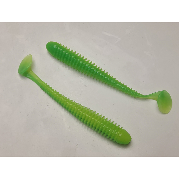 Силікон Keitech Swing Impact 4" (8 шт/упак), колір:ea#11 limechartreuseglow, Довжина силікону: 4" (10.2 см), Колір силікону: EA#11 Lime Chartreuse Glow, фото , изображение 3