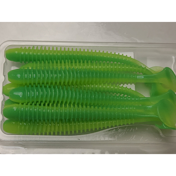 Силікон Keitech Swing Impact 4" (8 шт/упак), колір:ea#11 limechartreuseglow, Довжина силікону: 4" (10.2 см), Колір силікону: EA#11 Lime Chartreuse Glow, фото , изображение 4