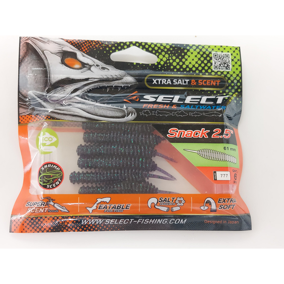 Силікон Select Snack 2.5" col.777 (6 шт/пак), Довжина силікону: 2.5" (6.1 см), Колір силікону: 777, фото , изображение 5