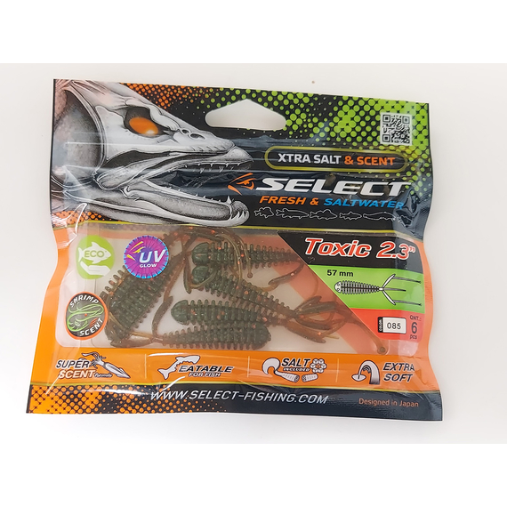 Силікон Select Toxic 2.3" col.085 (6 шт/упак), Довжина силікону: 2.3" (5.8 см), Колір силікону: 085, фото , изображение 5