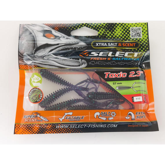 Силікон Select Toxic 2.3" col.777 (6 шт/упак), Довжина силікону: 2.3" (5.8 см), Колір силікону: 777, фото , изображение 5