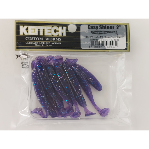 Силикон Keitech Easy Shiner 2" (12 шт/упак) ц:ea#04 violet, Длина силикона: 2" (5.1 см), Расцветка силикона: EA#04 Violet, фото , изображение 7