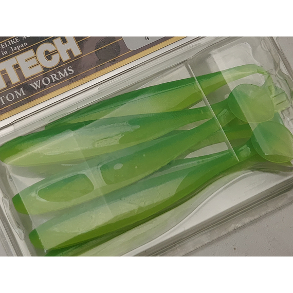 Силікон Keitech Easy Shiner 3.5", колір:424 lime chartreuse, Довжина силікону: 3.5" (8.9 см), Колір силікону: 424 Lime Chartreuse, фото , изображение 7