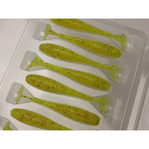 Силікон Keitech Swing Impact FAT 2.8" (8 шт/упак), колір:pal#01 chartreuseredflake, Довжина силікону: 2.8" (7.1 см), Колір силікону: PAL#01 Chartreuse Red Flake, фото , изображение 9