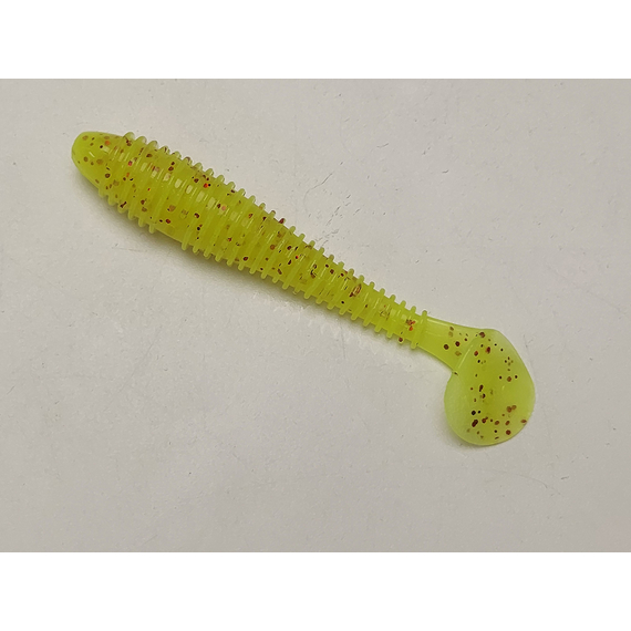 Силікон Keitech Swing Impact FAT 2.8" (8 шт/упак), колір:pal#01 chartreuseredflake, Довжина силікону: 2.8" (7.1 см), Колір силікону: PAL#01 Chartreuse Red Flake, фото , изображение 3