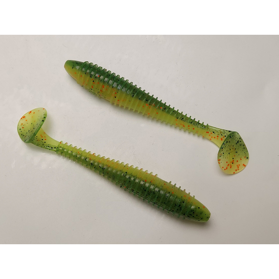 Силікон Keitech Swing Impact FAT 4.8" (5 шт/упак), колір:ea#05 hot fire tiger, Довжина силікону: 4.8" (12.2 см), Колір силікону: EA#05 Hot Fire Tiger, фото , изображение 4