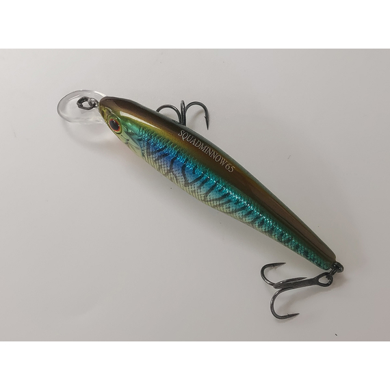 Воблер Jackall Squad Minnow 65SP 65mm 5.8g HL Bronze Blue Pike, Розмір/Вага: 65мм/5.8г, Колір воблера: HL Bronze Blue Pike, фото , изображение 4