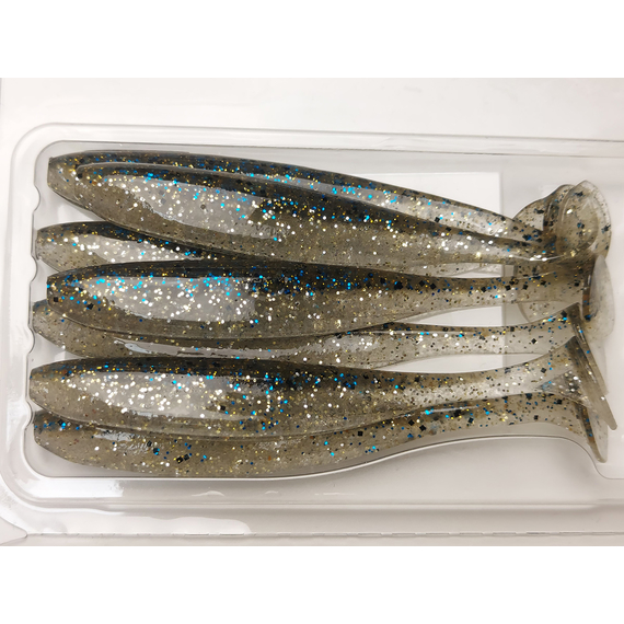 Силикон Keitech Easy Shiner 4" (7 шт/упак) ц:418 bluegill flash, Длина силикона: 4" (10.2 см), Расцветка силикона: 418 Bluegill Flash, фото , изображение 6