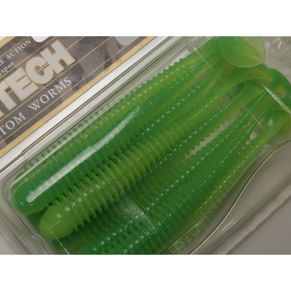 Силікон Keitech Swing Impact 3.5" (8 шт/упак), колір:ea#11 limechartreuseglow, Довжина силікону: 3.5" (8.9 см), Колір силікону: EA#11 Lime Chartreuse Glow, фото , изображение 7