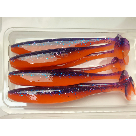 Силікон Keitech Easy Shiner 4" (7 шт/упак), колір:pal#09 violet fire, Довжина силікону: 4" (10.2 см), Колір силікону: PAL#09 Violet Fire, фото , изображение 6