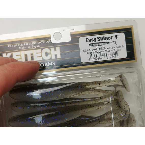 Силикон Keitech Easy Shiner 4" (7 шт/упак) ц:440 electric shad, Длина силикона: 4" (10.2 см), Расцветка силикона: 440 Electric Shad, фото , изображение 11