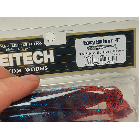Силікон Keitech Easy Shiner 4" (7 шт/упак), колір:ea#03 grape, Довжина силікону: 4" (10.2 см), Колір силікону: EA#03 Grape, фото , изображение 10
