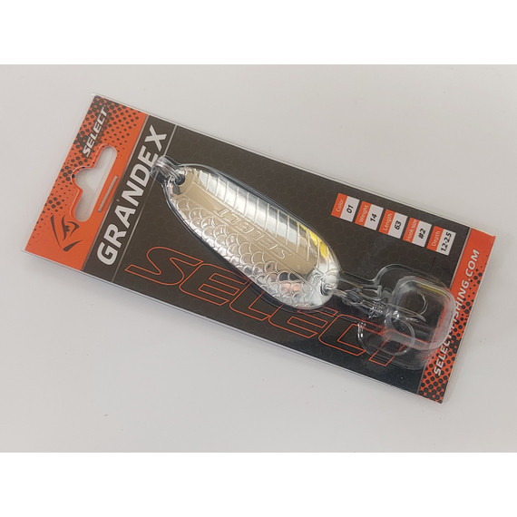 Блешня Select Grandex 14.0g 63mm #01, Вага блешні: 14г, Колір блешні: 01, фото , изображение 2
