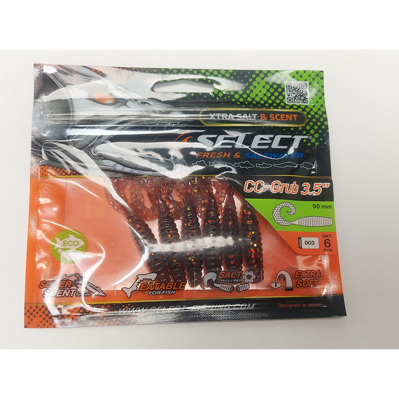 Силікон Select CC-Grub 3.5" col.003 (6 шт/упак), Довжина силікону: 3.5" (8.89 см), Колір силікону: 003, фото , изображение 5