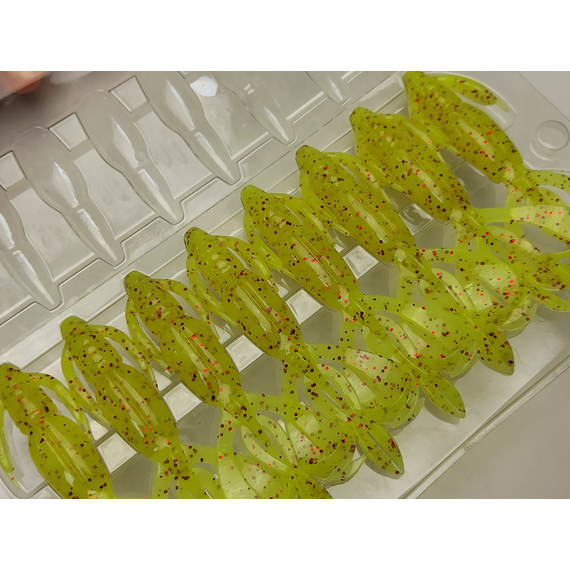 Силікон Keitech Crazy Flapper 2.8" (8 шт/упак), колір: pal#01 chartreuseredflake, Довжина силікону: 2.8" (7.1 см), Колір силікону: PAL#01 Chartreuse Red Flake, фото , изображение 5