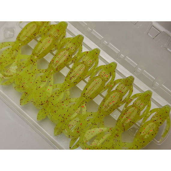 Силікон Keitech Crazy Flapper 2.8" (8 шт/упак), колір: pal#01 chartreuseredflake, Довжина силікону: 2.8" (7.1 см), Колір силікону: PAL#01 Chartreuse Red Flake, фото , изображение 6