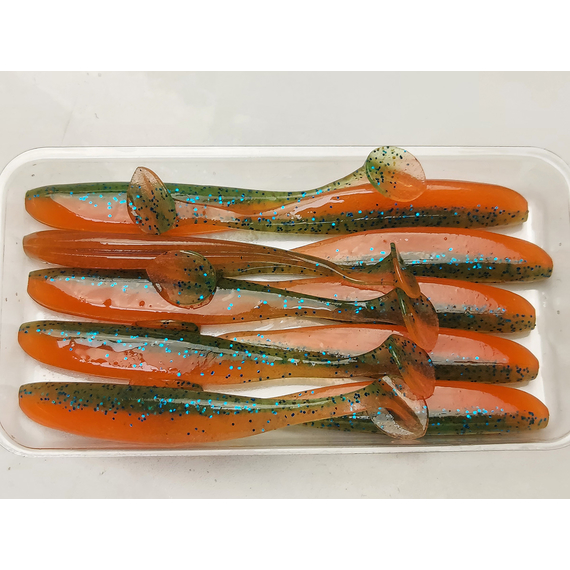 Силикон Keitech Easy Shiner 3" (10 шт/упак) ц:pal#11 rotten carrot, Длина силикона: 3" (7.6 см), Расцветка силикона: PAL#11 Rotten Carrot, фото , изображение 6