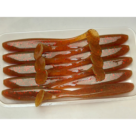 Силікон Keitech Easy Shiner 3" (10 шт/упак), колір:pal#07 motoroil red flake, Довжина силікону: 3" (7.6 см), Колір силікону: pal#07 motoroil red flake, фото , изображение 6