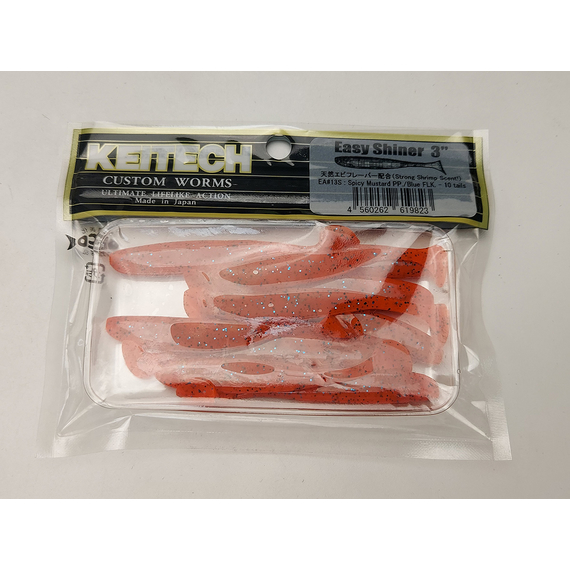 Силікон Keitech Easy Shiner 3" (10 шт/упак), колір:ea#13 spicy mustard/blue, Довжина силікону: 3" (7.6 см), Колір силікону: EA#13 Spicy Mustard/Blue, фото , изображение 7