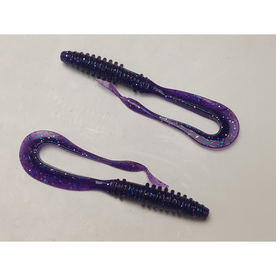 Силікон Keitech Mad Wag Slim 4.5" (9 шт/упак), колір:ea#04 violet, Довжина силікону: 4.5" (11.4 см), Колір силікону: EA#04 Violet, фото , изображение 3