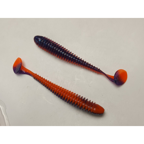 Силікон Keitech Swing Impact 4.5" (6 шт/упак), колір:pal#09 violet fire, Довжина силікону: 4.5" (11.4 см), Колір силікону: PAL#09 Violet Fire, фото , изображение 3