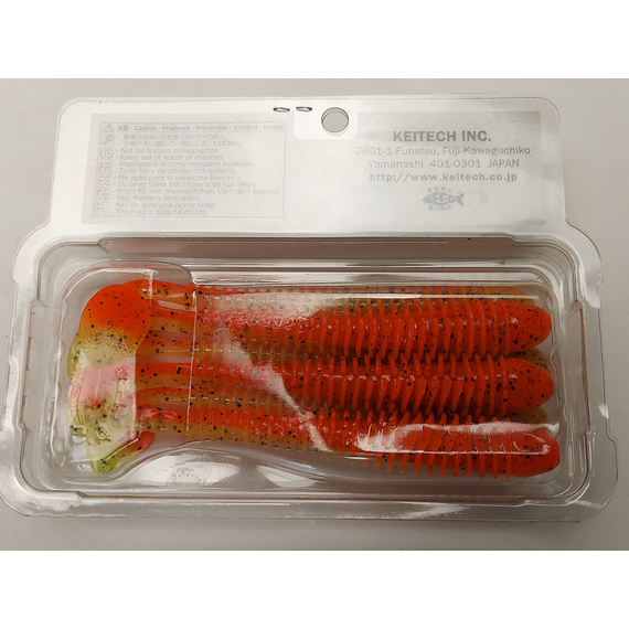 Силикон Keitech Swing Impact 4.5" (6 шт/упак) ц:ea#13 spicy mustard/blue, Длина силикона: 4.5" (11.4 см), Расцветка силикона: EA#13 Spicy Mustard/Blue, фото , изображение 8