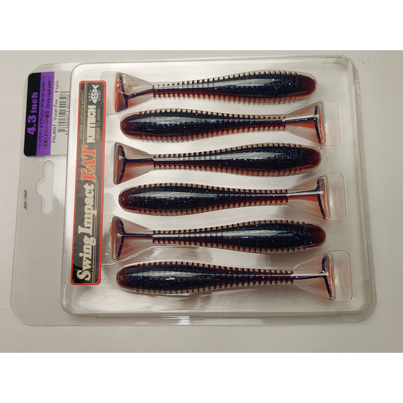 Силікон Keitech Swing Impact FAT 4.3" (6 шт/упак), колір:pal#09 violet fire, Довжина силікону: 4.3" (10.9 см), Колір силікону: PAL#09 Violet Fire, фото , изображение 10
