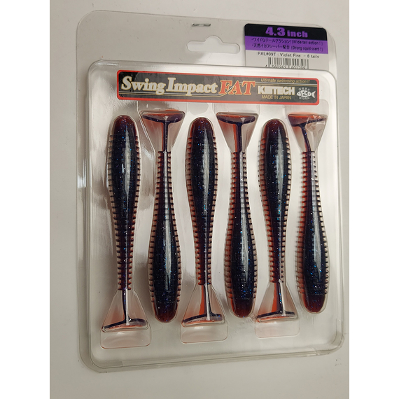 Силікон Keitech Swing Impact FAT 4.3" (6 шт/упак), колір:pal#09 violet fire, Довжина силікону: 4.3" (10.9 см), Колір силікону: PAL#09 Violet Fire, фото , изображение 6