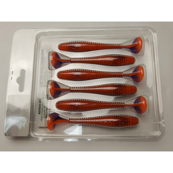 Силікон Keitech Swing Impact FAT 4.3" (6 шт/упак), колір:pal#09 violet fire, Довжина силікону: 4.3" (10.9 см), Колір силікону: PAL#09 Violet Fire, фото , изображение 11